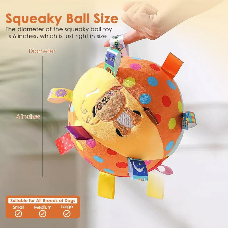 Plush Tug-and-Squeak Dog Ball - Image 4