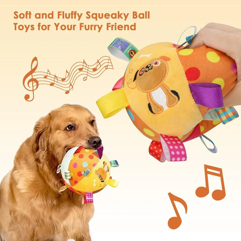 Plush Tug-and-Squeak Dog Ball - Image 6