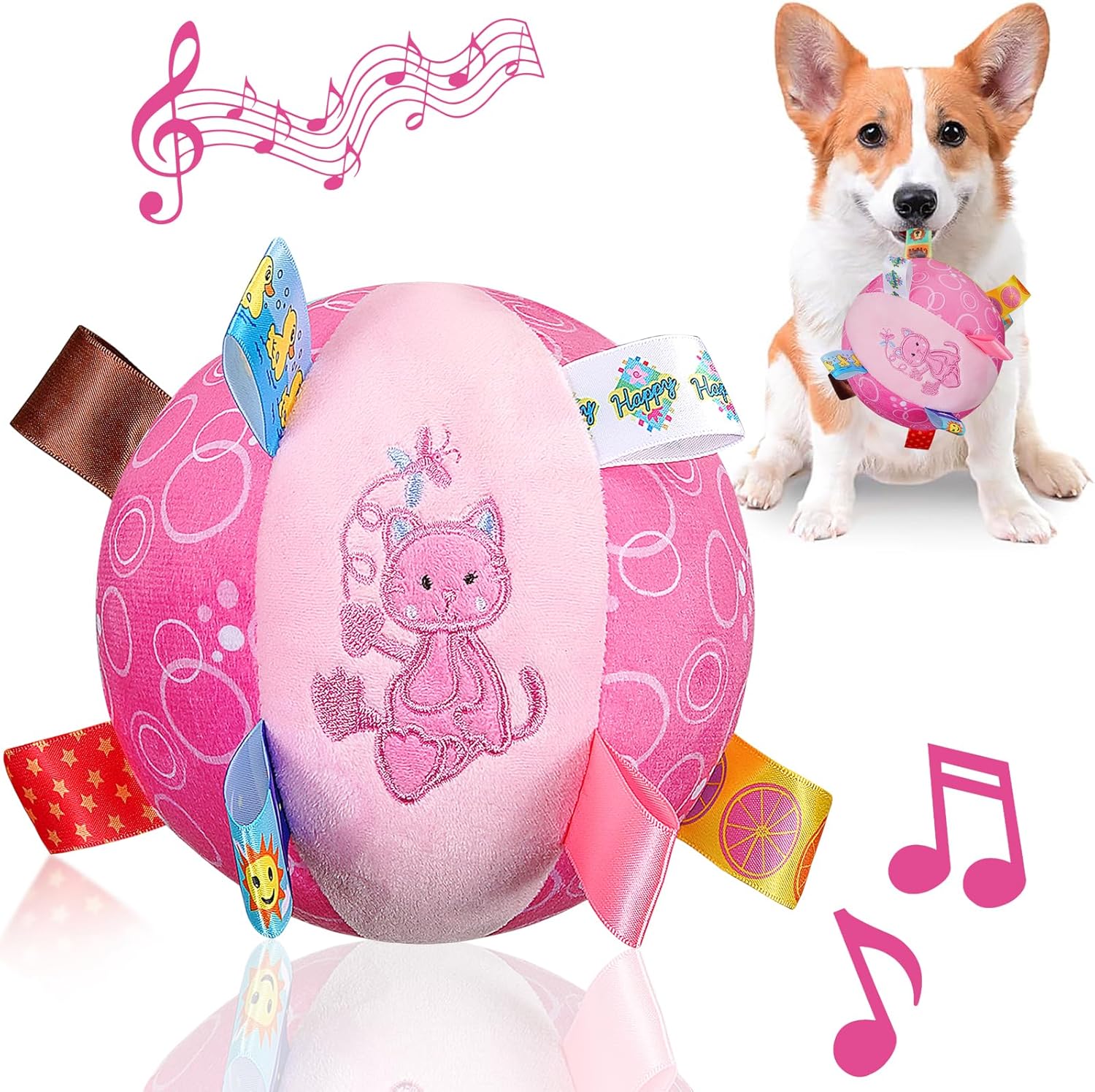 Plush Tug-and-Squeak Dog Ball - Image 8