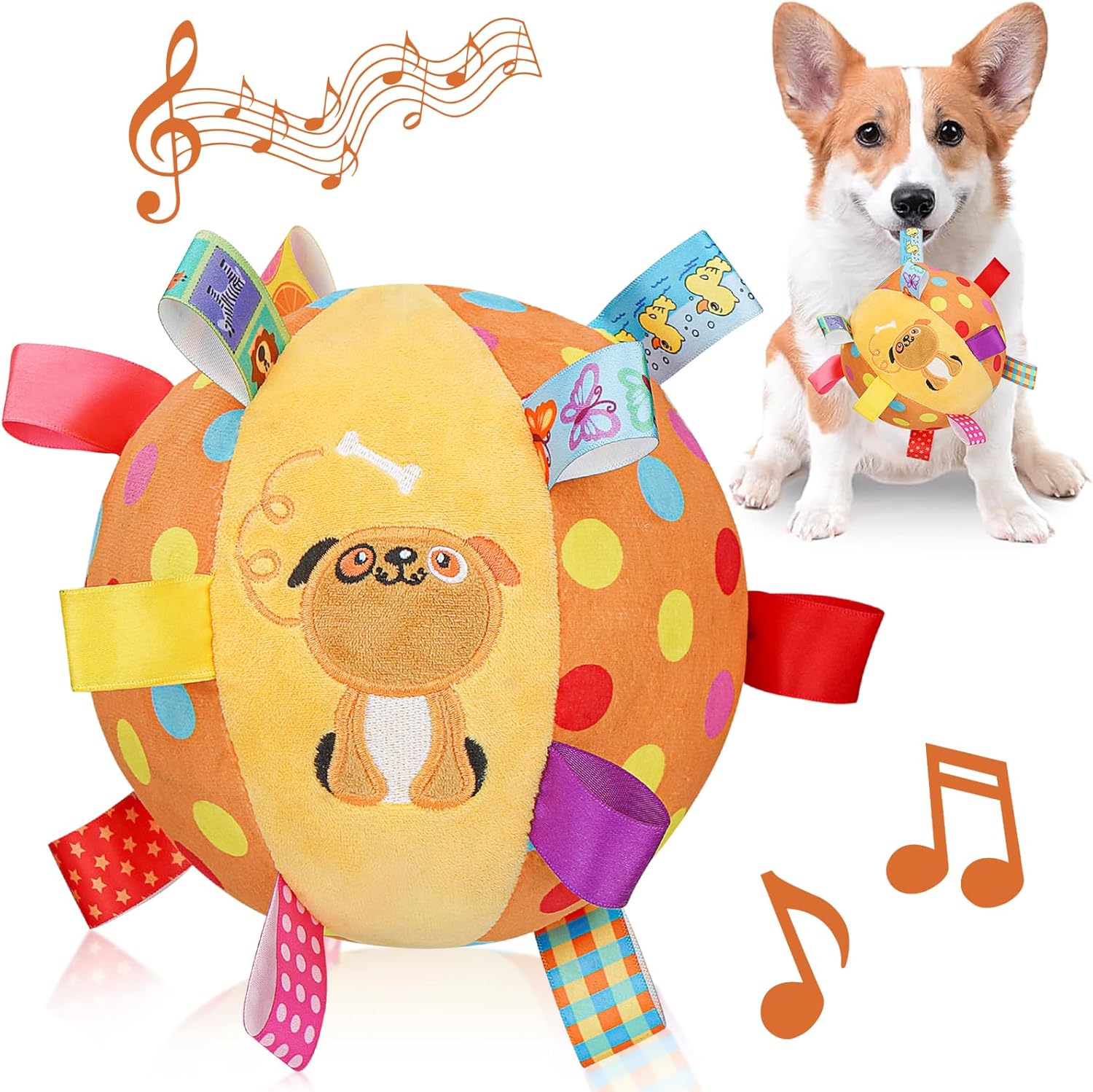 Plush Tug-and-Squeak Dog Ball - Image 9